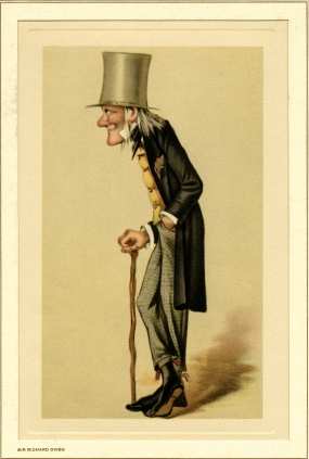 Caricature of Sir Richard Owen. The illustrator and date are unknown.