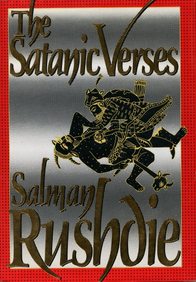 Book cover of "The Satanic Verses" by Salman Rushdie, 1989.