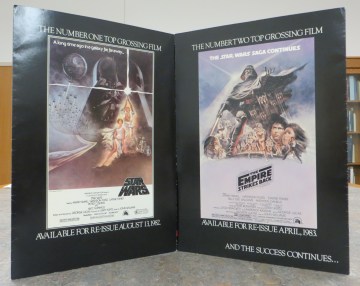 Outer inserts with movie posters from Star Wars Episode IV: A New Hope and Episode V: The Empire Strikes Back, 1982-1983. Source: Jeanne Suhrenreich collection (MSS 118-6)