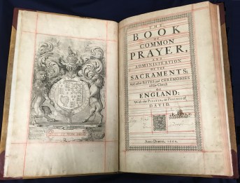 Book of Common Prayer, 1660. This item is located in the College of Liberal Arts in Lawrence Library.