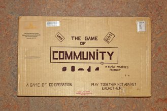 "The Game of Community" board game, 1972. The game is located in the Communal Studies Reading Room in RL 3024.