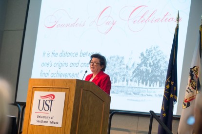 Dr. Bennett (center) at the Founder's Day celebration, 2017. Source: Photography and Multimedia.
