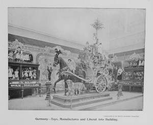 German toys in Manufactures and Liberal Arts building, 1893. Source: Shepp's World's Fair Photographed, pg. 115.