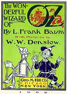 Book cover of the Wizard of Oz by L. Frank Baum, 1900. Source: https://en.wikipedia.org/wiki/The_Wonderful_Wizard_of_Oz