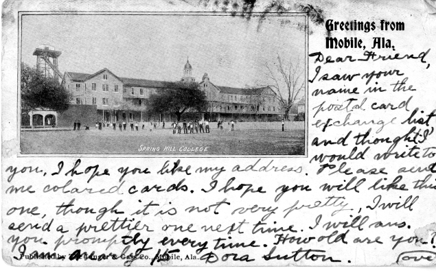 Postcard from Mobile, AL, 1906. Source: MSS 010-005.