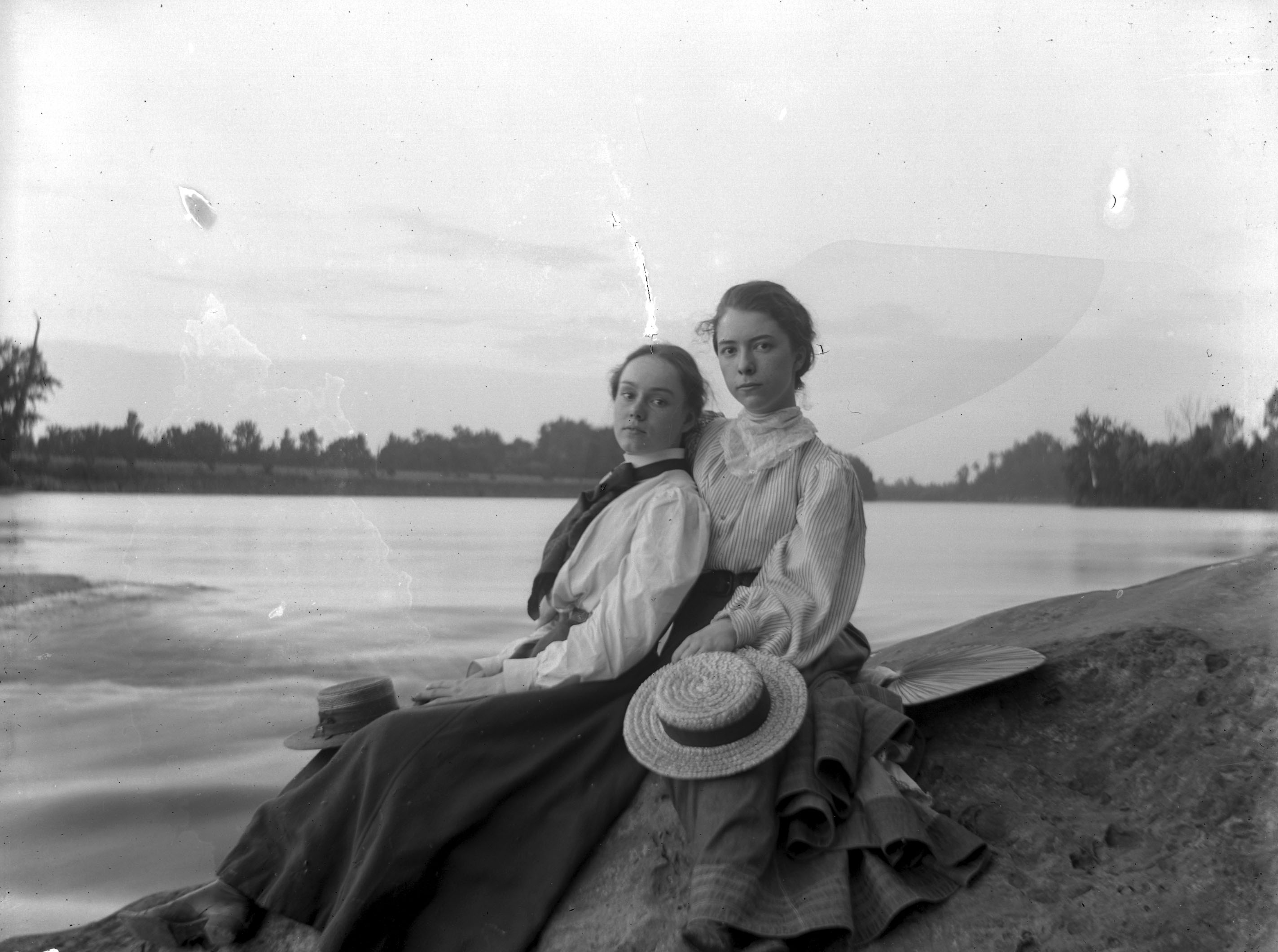 Here’s a photograph of Fannie (on the right) and her friend, Eloise Mumford, sitting on the banks of the Wabash River in New Harmony. The date of this photograph is unknown, but since Fannie was born in 1877 and looks to be a teenager/young woman here, this is probably in the 1890's. Source: Don Blair collection, MSS 247-4113.