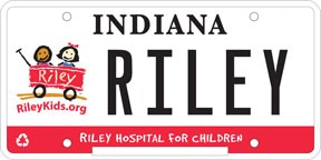 3. Riley Hospital License Plate