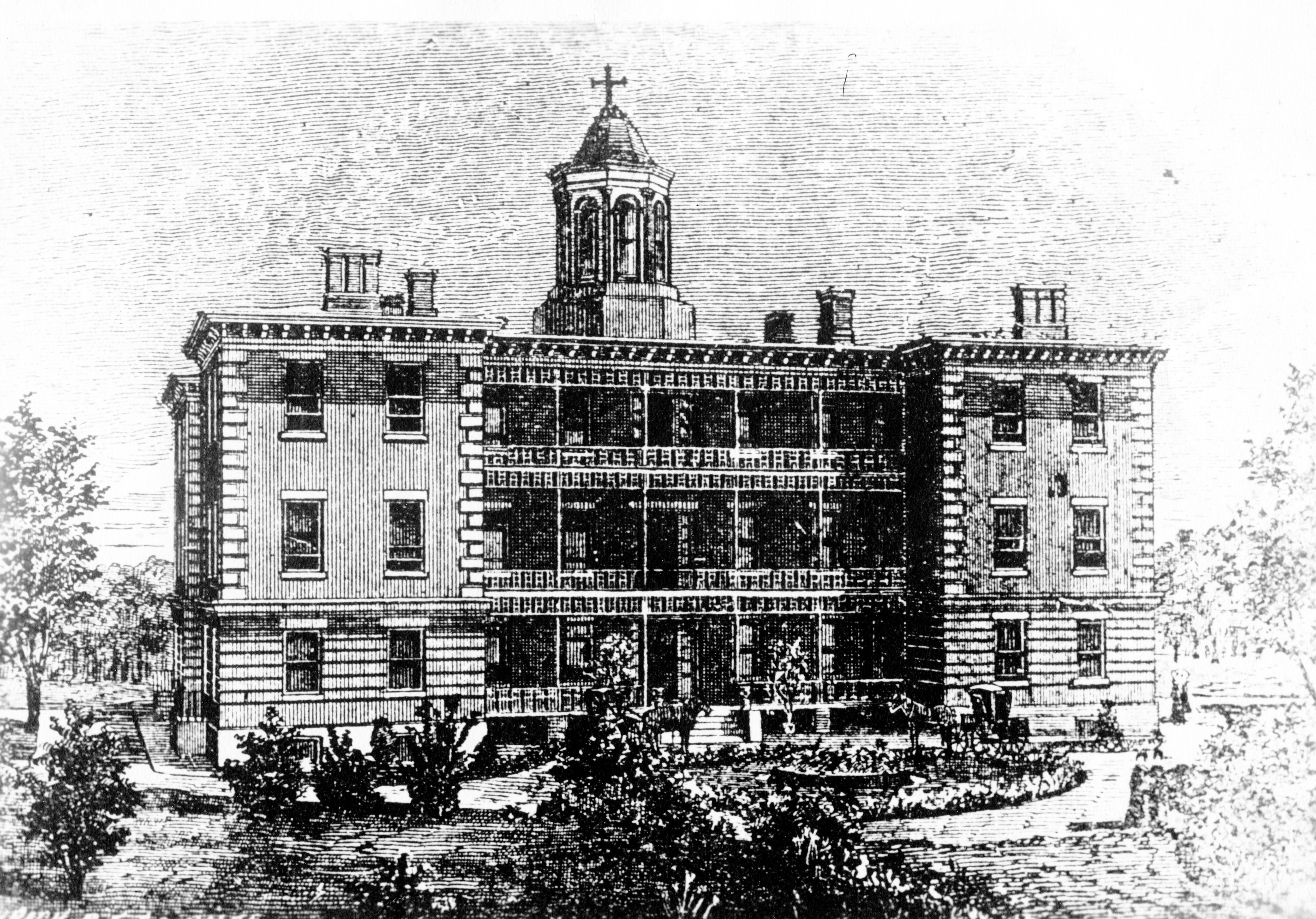 Original Marine Hospital in Evansville, Indiana, c. 1910. SourceL RH 031-004.