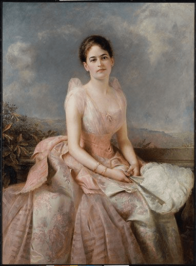 Oil portrait of Daisy Low by Edward Hughes, 1887. Source: https://bit.ly/2O3lbBd