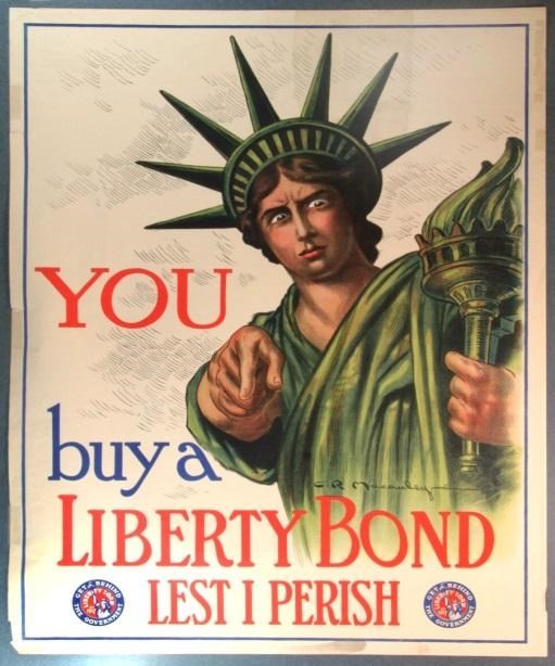 Poster by Charles Raymond Macauley, 1917. Source: https://www.nps.gov/articles/statue-of-liberty-and-war-bonds.htm