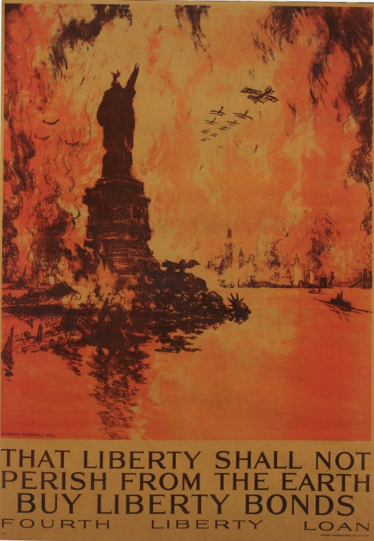 That Liberty Shall Not Perish From the Earth by Joseph Pennell, 1918. Color lithograph on paper, 41" by 28 1/4".