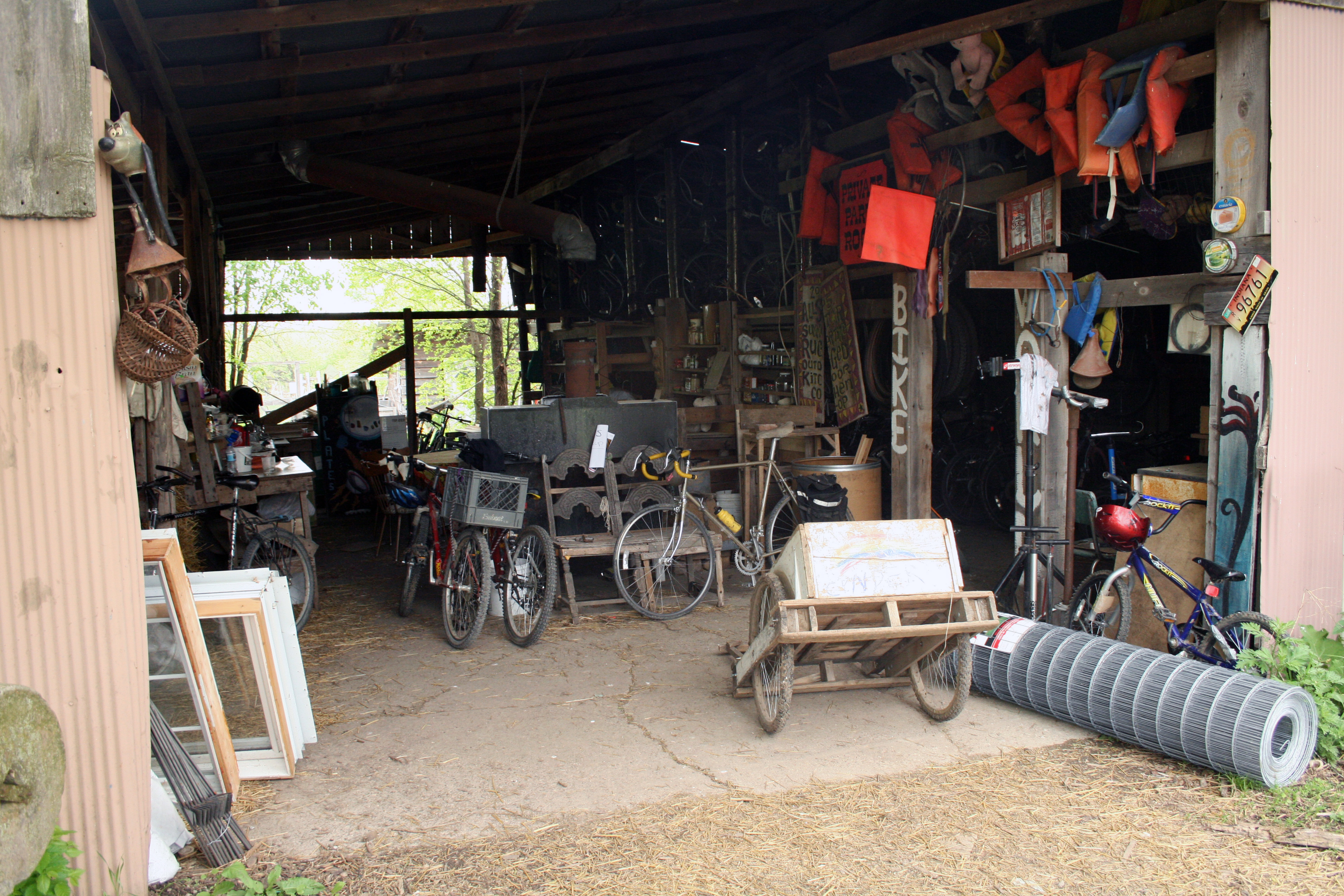 Dancing Rabbit Ecovillage bike shed, 2009. Source: Donald Janzen collection (CS 662-192dc-0006).