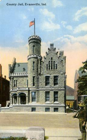 This 1917 postcard shows a soldier patrolling. Source: Evansville Postcard collection, RH 033-298.