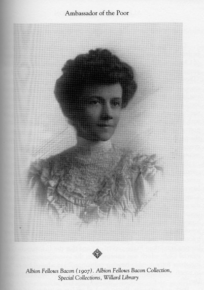 Photograph of Albion Fellows Bacon, 1907.