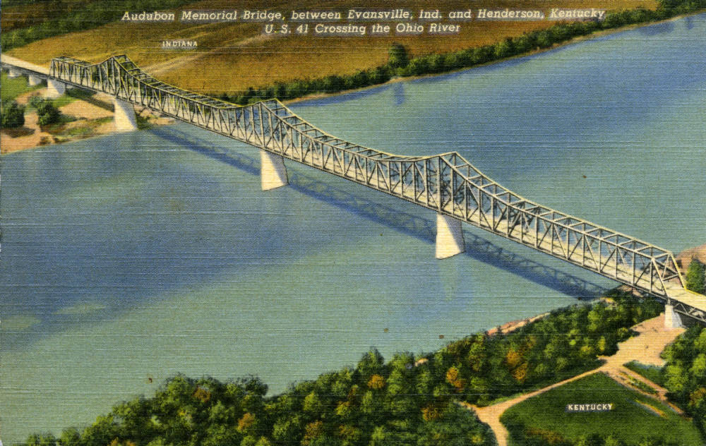 Audubon Memorial Bridge, between Evansville, Indiana and Henderson, Kentucky.