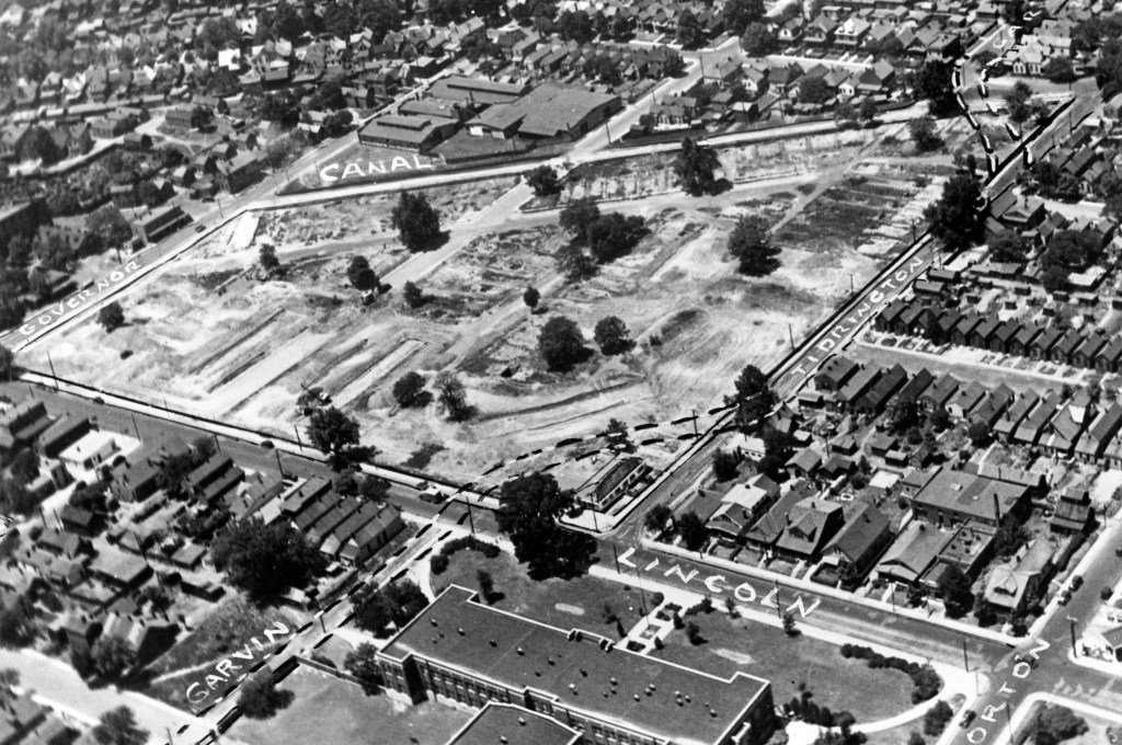 Portion of Baptisttown razed for the construction of Lincoln Gardens, 1937. Source: UASC, MSS 181-0354.