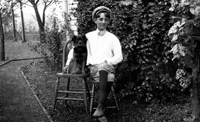 Young man with dog